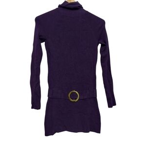 Vintage INC Micro Mini Sweater Dress Women's S Y2K Turtleneck Belted